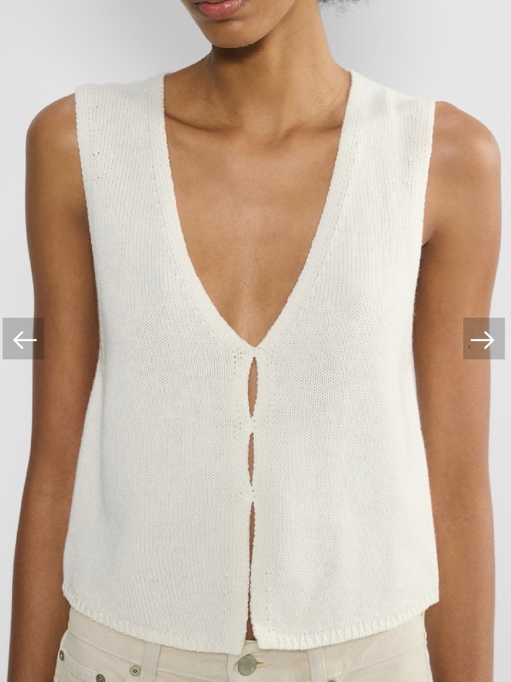 Wilfred Basque Sweater Vest Cream Knit Top